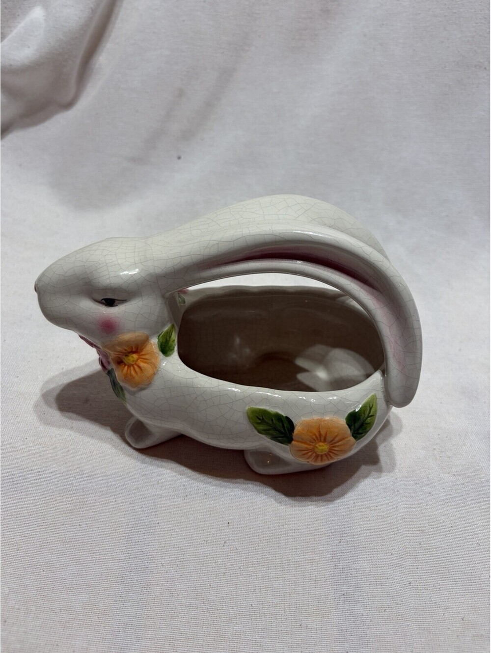 Vtg Ganz Bunny Rabbit Candy Bowl/ Trinket Dish/Planter